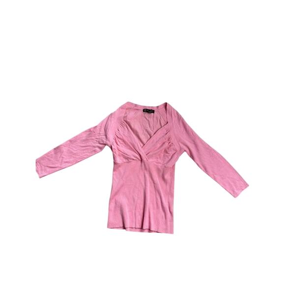 I.N.C Women's Pink Surplice Blouse Long Sleeve Casual Top Size M balletcore - Picture 1 of 5